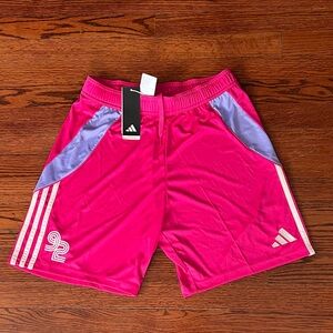 Adidas Women's Pink and Purple Athletic Shorts
